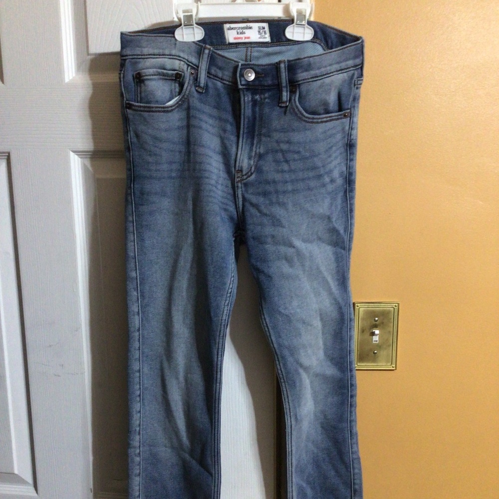 Gently used Abercrombie jeans, 15/16 slim, blue denim